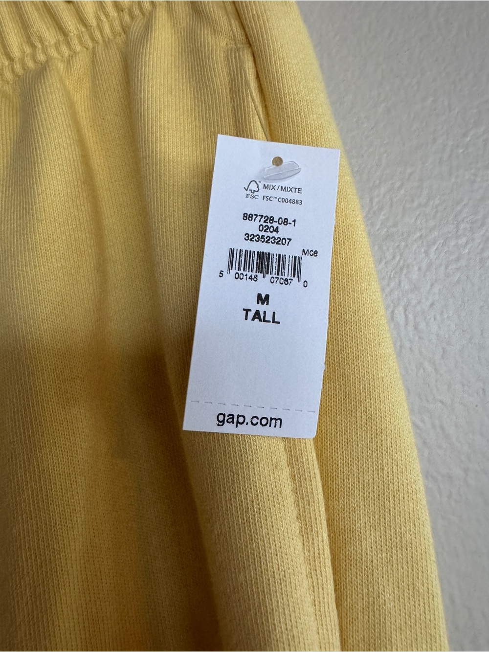 NWT GAP VintageSoft French Terry Wide Leg Sweatpants Yellow M Tall - Picture 4 of 13